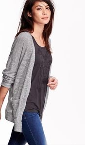 Old Navy Gray Knit Open Cardigan - Medium